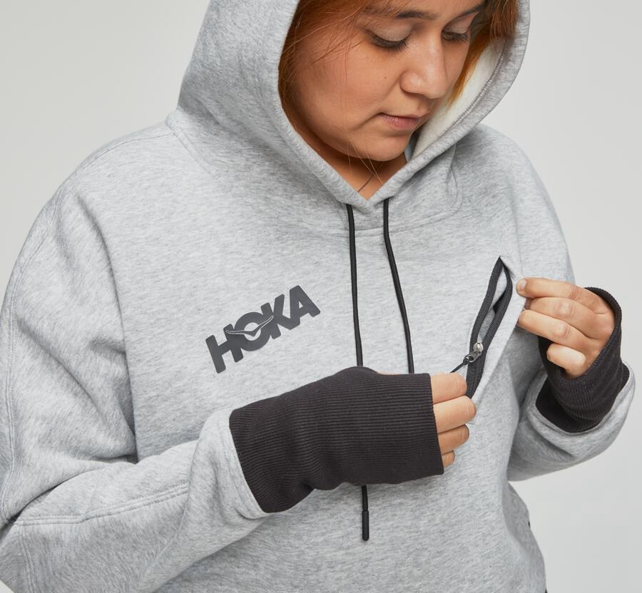 Sudadera Con Capucha Hoka One One Mujer - Performance - Gris - DOL107468